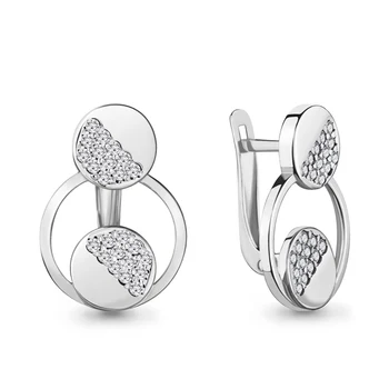 

Aquamarine earrings with cubic zirconia, 925 sterling silver