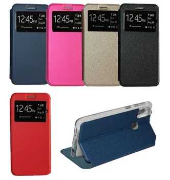 

Stand case for SAMSUNG GALAXY M30S Book soporte with window window colores Blue, Red, Pink, Black, Gold Tone