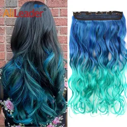 Alileader Clip On Hair Extension 22Inch Synthetic Hairpieces 5 Clips Pure Color Rainbow Hair Extension Clip-In One Piece 52Color