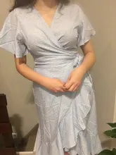 Maxi-Dress Wrap Boho Floral-Print Bodycon Ruffle High-Slit Long Sexy Hilorill Women Casual