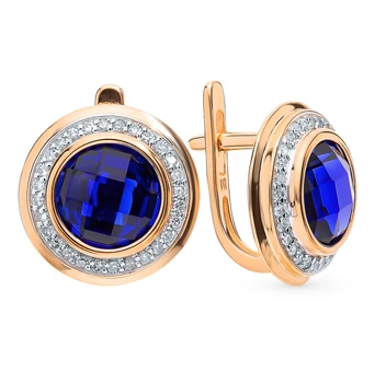 

Gold earrings with sapphires and diamonds sunlight sample 585
