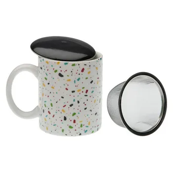 

Cup with Tea Filter Vivid Terrazzo Porcelain