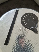 Pala pequeña de aluminio perforada para Pizza, herramienta antideslizante para Pizza, con mango de madera, 7, 8 y 9 pulgadas