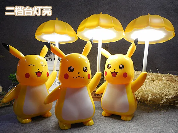 Lampe Pokemon Pikachu à 3 vitesses, lumière réglable, charge Usb,  Protection des yeux, veilleuse, fournitures d
