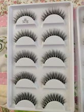Pestañas postizas de pelo de visón 3D, pestañas largas mullidas hechas a mano, utensilios de maquillaje para ojos, H13, 5 pares