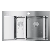 Мойка для кухни Omoikiri Akisame 78-2-IN-R нерж.сталь(нержавеющая сталь)(PVD-покрытие, устойчива к царапинам