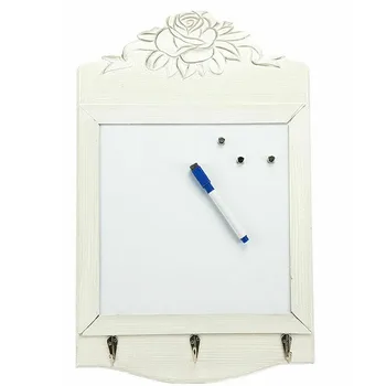 

Magnetic whiteboard white wood MEMO with pen SHABBY DECOR ROSE