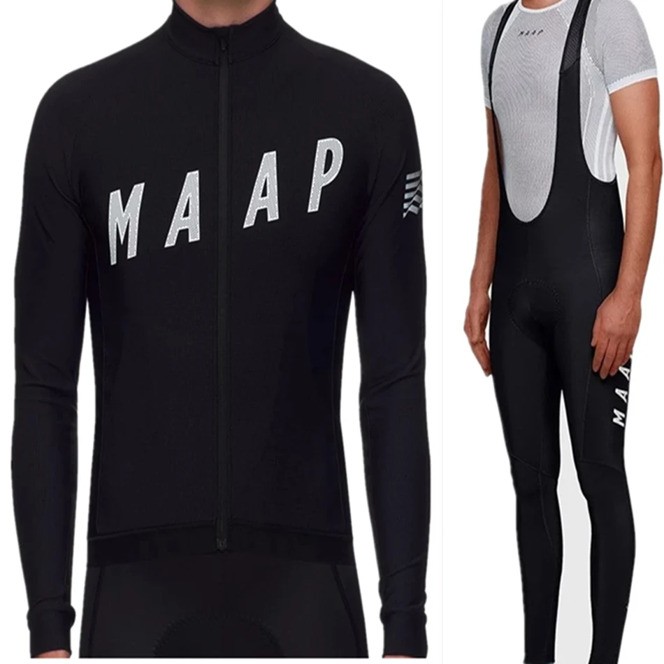 

2019 MAAP cycling set winter men's long set thermal fleece bicycle jersey kit bicycle clohes suit uniform mtb maillot ciclismo
