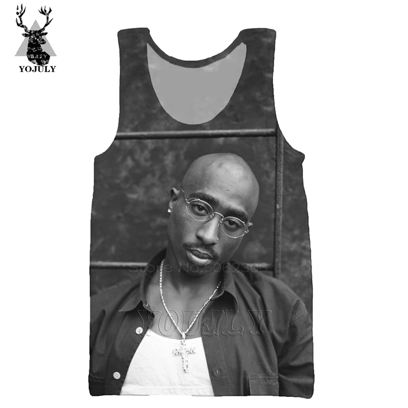 3 Рэппер легенды хип-хоп 2pac жилет Мода off white Мужская 3d печать повседневная майка Мужская Уличная мускулаторная спортивная одежда V13 - Цвет: 3