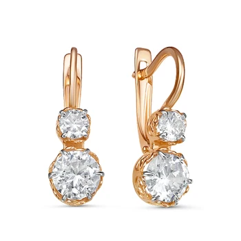

10-08973 mink gold 585 sterling silver earrings