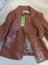 Coat Jacket Women Fashion Outwear Zippers Autumn Plus-Size 4XL Motor Slim Roupas-De-Couro