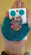 Jewelry-Accessories Tassel-Earrings Glitter-Sequins Crystal Drop Colorful Bohemia Women