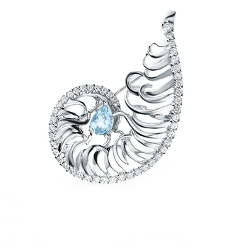 

Silver brooch with Topaz and cubic zirconia sunlight