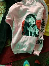 Sudadera con capucha de Anime de Demon Slayer, Tops de manga larga, ropa informal de moda