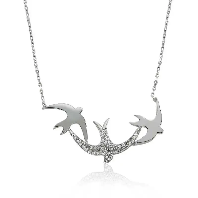 

Silver Swallow Lady Necklace