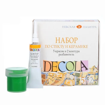 

DeCola glass and ceramic set of 5 acrylic paints, 2 contours and dilute