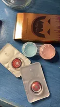 Lentes de contacto para Cosplay, lentillas de Color rojo y blanco para ojos de Halloween, 1 par