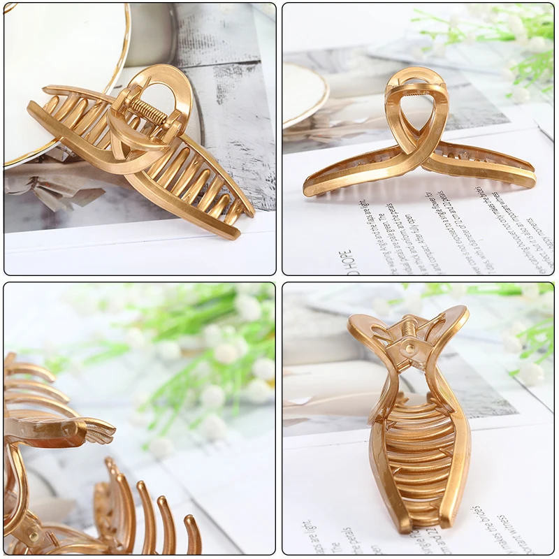 AWAYTR Women Barrettes Metal Hair Claws Hair Accessories Hairclips Hairpins Ladies Hairgrip Headwear Girls Ornaments Crab Bands