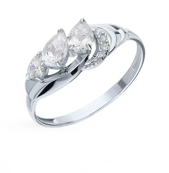 

Silver ring with cubic zirconia sunlight sample 925
