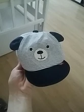 Gorro para bebé de oso de dibujos animados, gorra de béisbol algodón rayado ajustable para primavera y verano, Linda gorra de béisbol, sombrero para el sol para niños, gorros de bebé niño niña con orejas