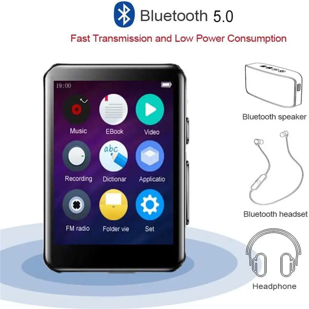 32GB MP3 Player with Bluetooth 2.4 inch Full Touch