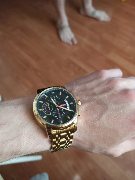 NIBOSI New Quartz Watch Men Sport Watches Men Steel Band Clock Waterproof Gold Wrist Watch Relogio Masculino photo review