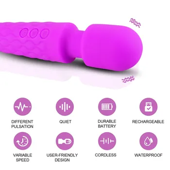 Wireless Dildos AV Vibrator Magic Wand Vibrators for Women Clitoris Stimulator USB Rechargeable G-Spot Massager Goods Sex Toys 6