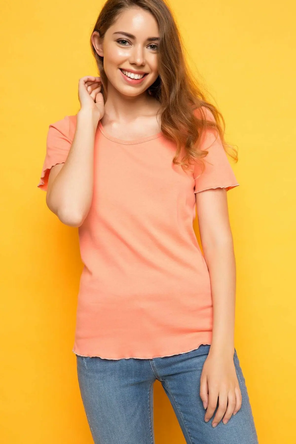 

DeFacto Women O-Neck Solid Short Sleeves T-shirt Fashion Lady Simple Casual T-shirt Women Harajuku T-shirt-H8797AZ17HS-H8797AZ17HS