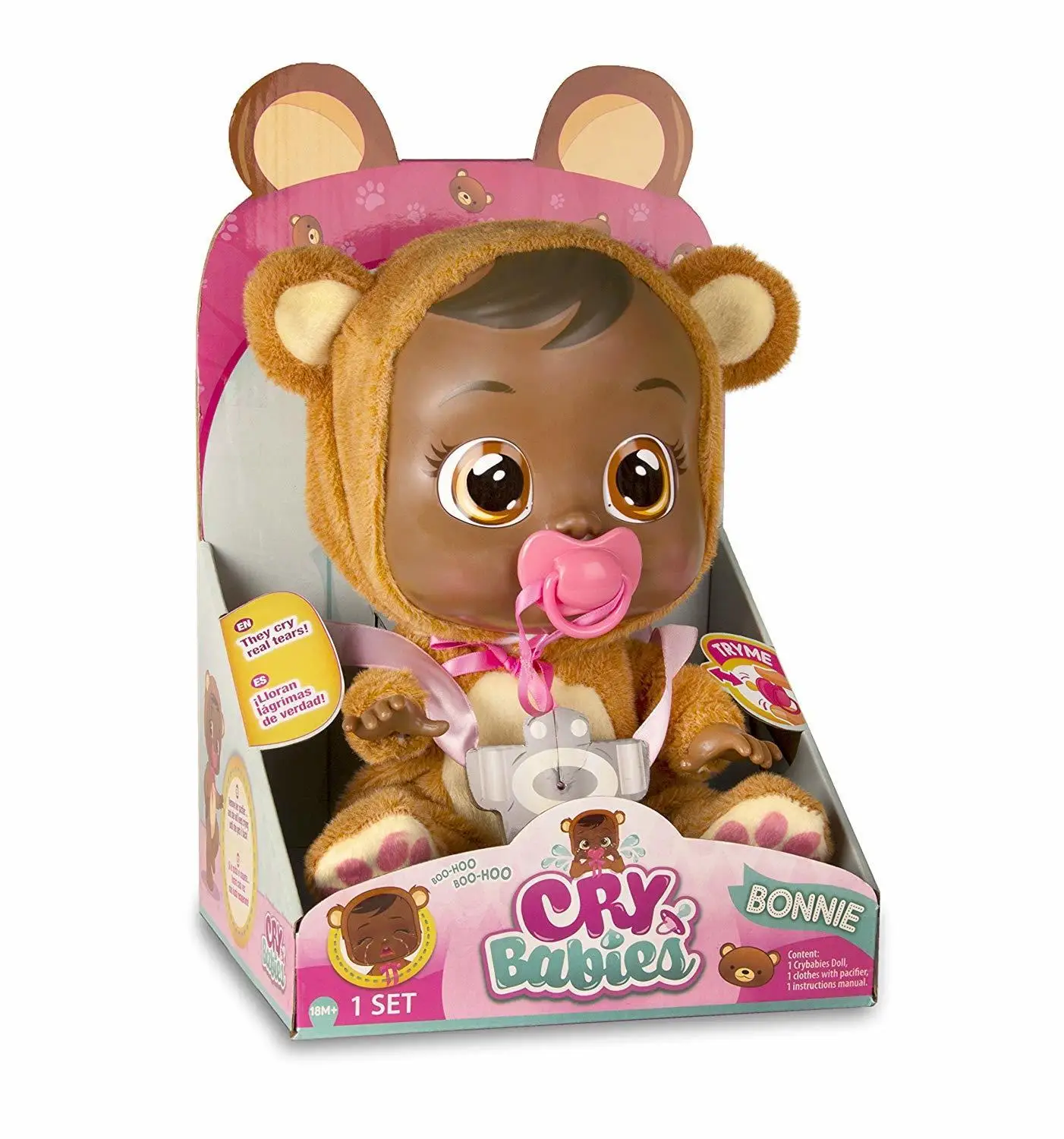 CryBabies Плачущий младенец Бонни, Игрушка интерактивная - Цвет: Коричневый