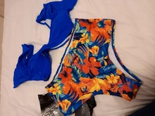 Conjunto de Bikini con volantes de cintura alta para mujer, bañador Sexy con volantes, traje de baño de dos piezas, ropa de playa Floral con cuello en V, 2020
