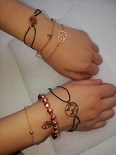 Conjunto de pulseras y brazaletes con abalorios bohemios para mujer, pulsera de cuerda con cuentas Vintage para mujer, accesorios de joyería bisutería multicapa