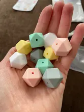 Mabomasticar-Cuentas de dentición hexagonales de 17mm, 10 Uds., grado alimenticio, sin BPA, cuentas de silicona suave, mordedores de bebé, joyería para chupete