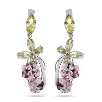 

Silver earrings with quartz and cubic zirconia