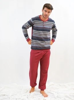 

Babelo Homewear-winter men's pajamas printed cotton✨-Set of winter Man pajamas Christmas