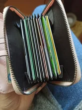 Monedero de cuero para damas, billetera con Clip para billetes, tarjetero