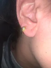 Canner Venta caliente brillante Huggies Pendientes para mujer Plata de Ley 925 Pendientes de botón Pendientes Cruz colgante aro aros joyería fina