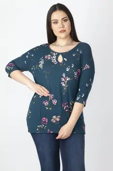 

Sans Textile Women Bone Front Printed Viscose Blouse 65 N16027