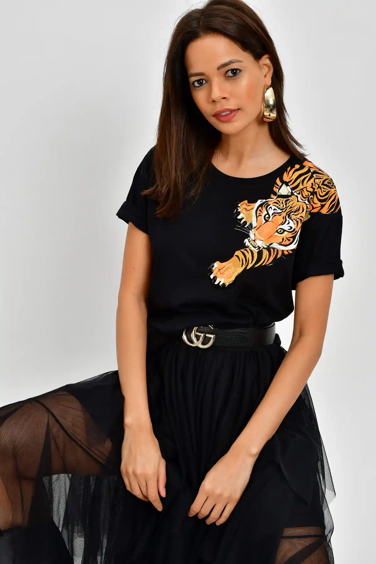 cool & sexy women tiger printed t-shirt pp25159