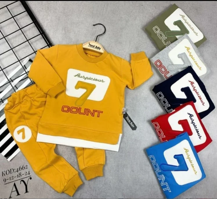 

Count 7 Embroidered Double Baby Suit Baby Clothing baby style Baby boy tracksuit Baby Pajamas Baby Seasonal