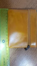 Mini Cartera de piel auténtica con cremallera para hombre y mujer, monedero pequeño y delgado de estilo Vintage