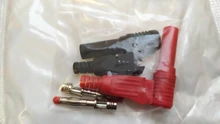 Insulation-Wire Connector Banana-Plug Multimeter-Test Right-Angle Solder-Type Male Red/black