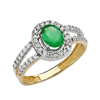 

Ring 18k gold plated Emerald zircons [AA2240]