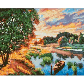 

"Silence of the summer evening" painting by numbers 30*40 on canvas. Snow White. 272-AB