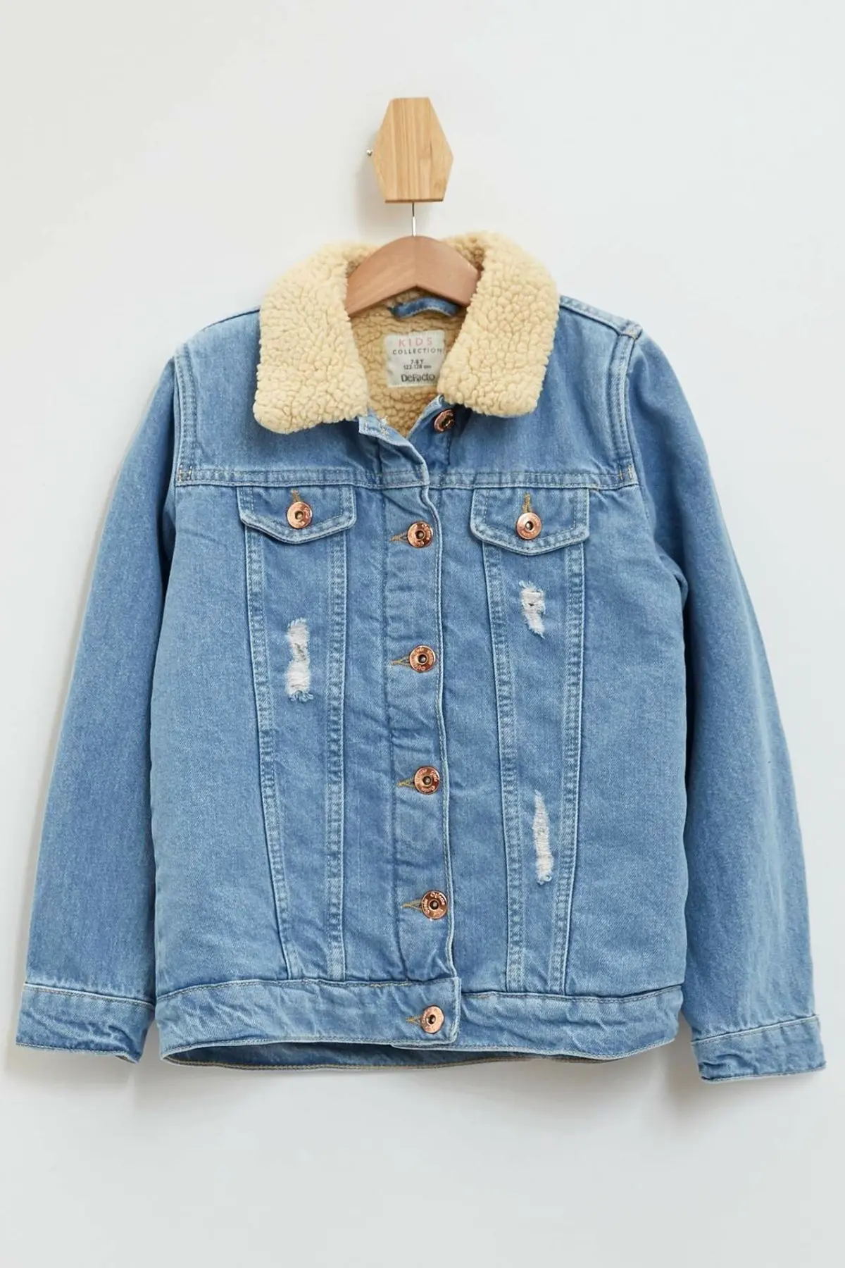 

DeFacto Autumn Girl Fashion Denim Jacket Kids Casual Lapel Pockets Warm Coats Girls Comfort Spring Comfort New- M0943A619AU