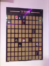 Decoración de la parte superior del hogar, póster de Anime rascador, lista de cubo de Anime, iconos artísticos prémium, gran regalo para los fanáticos del Anime, 100