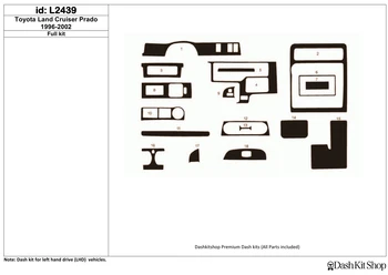 

Interior lining for Toyota Land Cruiser Prado 1996-2002. Set L2439.