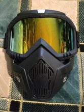 Máscara de esquí para hombre y mujer, gafas de seguridad con filtro para la boca a prueba de viento y de Motocross