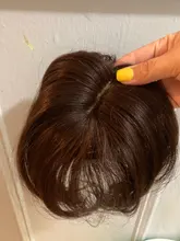 Halo Lady-Clip de belleza para mujer, cabello humano con explosión de flequillo, pieza central, pelo lacio brasileño no Remy para la pérdida de cabello