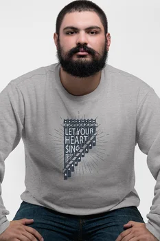 

Angemiel Wear Let Your Heart Song Gray Men 'S Sweatshirt