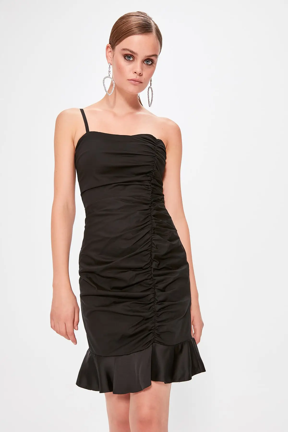 

Trendyol Black Drape Detail Dress TPRSS19FZ0253